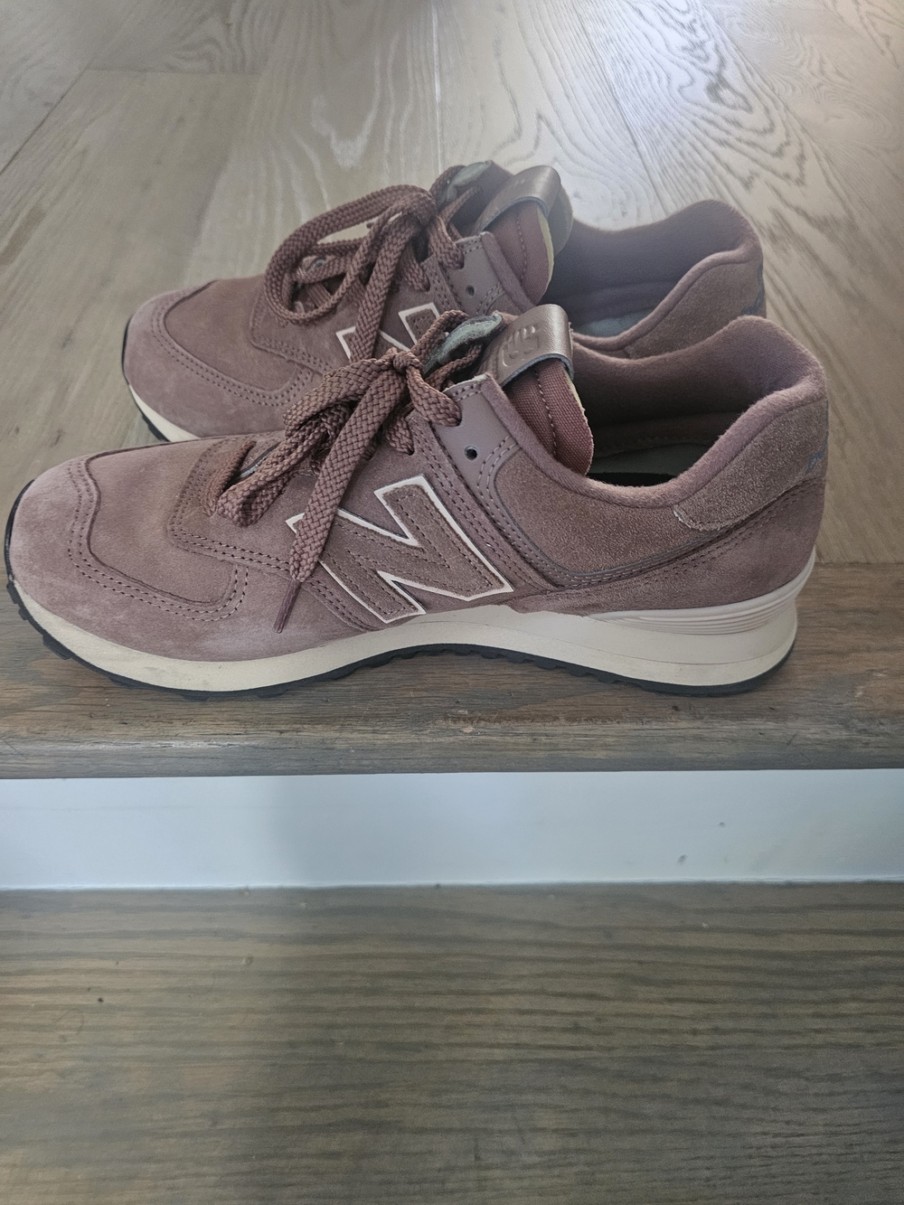 New Balance Women's Suede Lace-Up Sneakers in Mauve